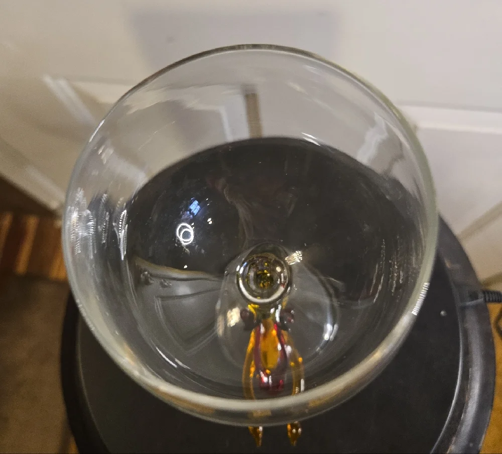 Milon Townsend Style Hand-Blown Glass Wine Goblet with Red and Yellow Mermaid